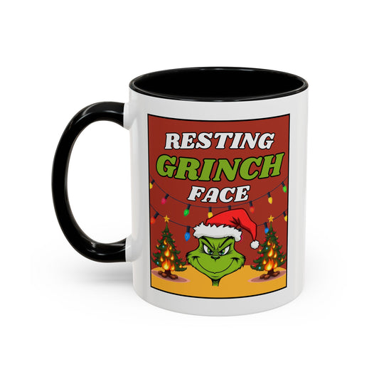 Resting Grinch Face Coffee Mug — Holiday Funny Christmas Mug