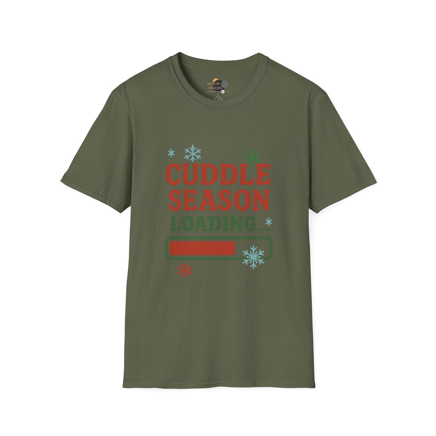 Cuddle Season Loading T-Shirt — Cozy Holiday Graphic Tee Christmas