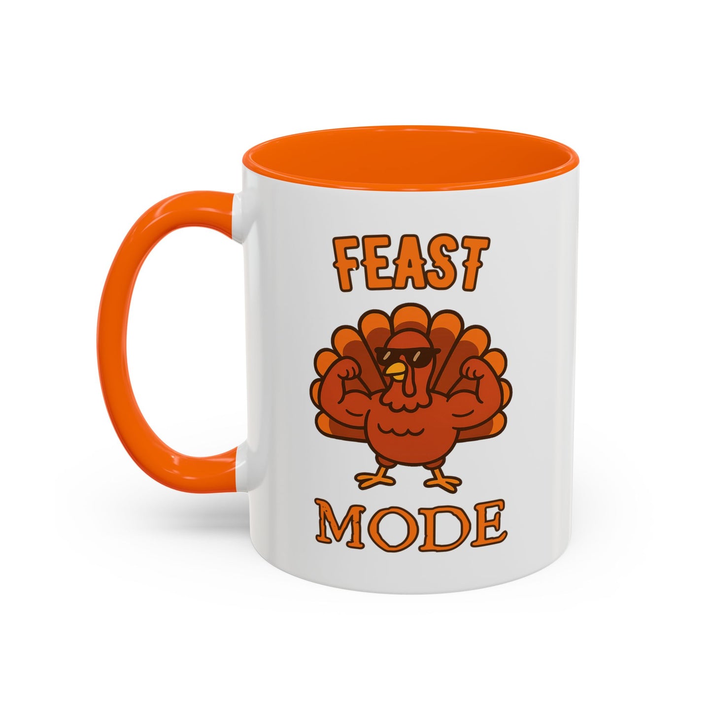 Thanksgiving Feast Mode Coffee Mug, Fun Turkey Mug, Holiday Coffee Cup, Unique Gift for Food Lovers, Fall Celebration Drinkware