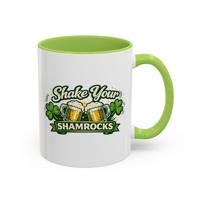 Shake Your Shamrocks Coffee Mug — St. Patrick's Day Beer & Shamrock Accent Mug