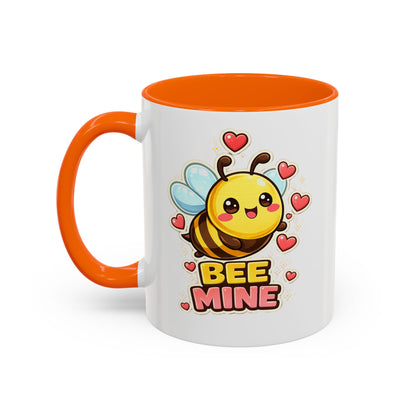 Bee Mine Accent Coffee Mug — Cute Valentine Bee Design
