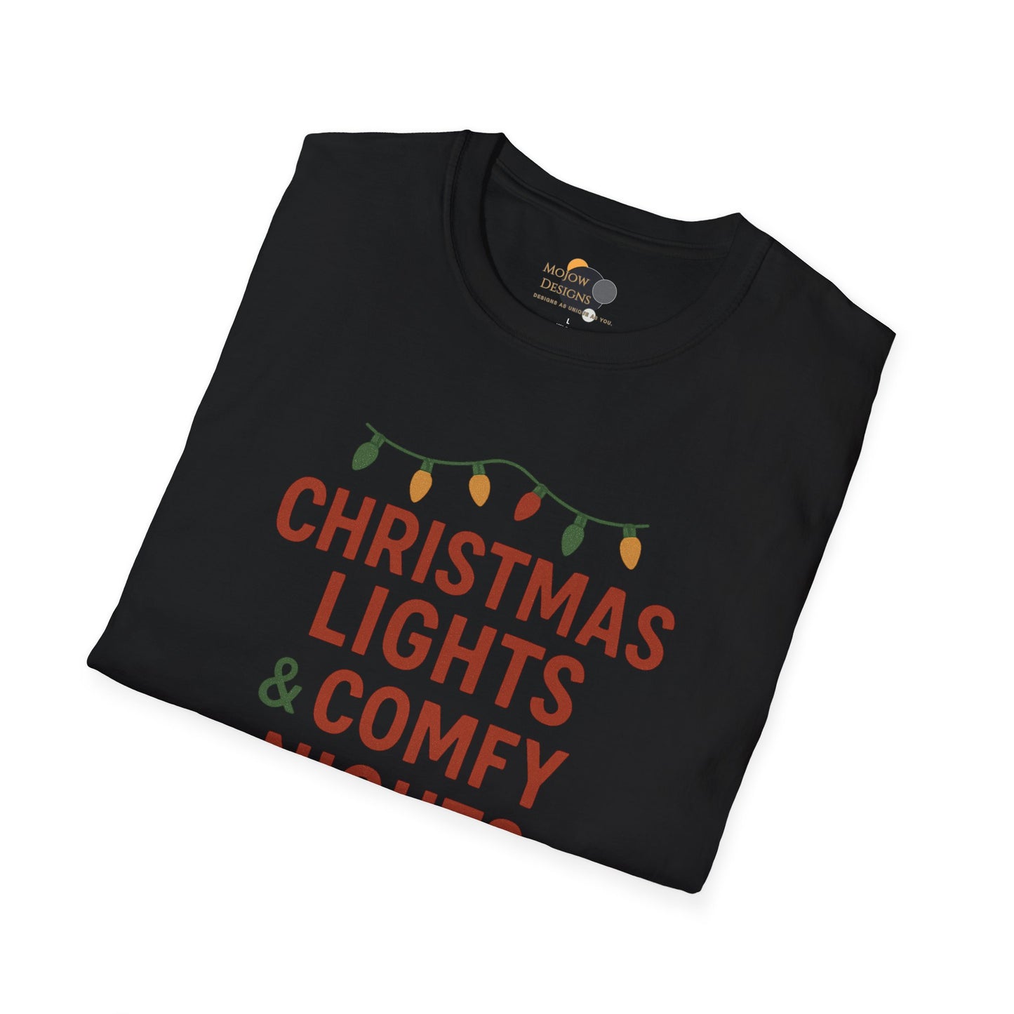 Christmas Lights & Comfy Nights T-Shirt — Cozy Holiday Graphic Tee