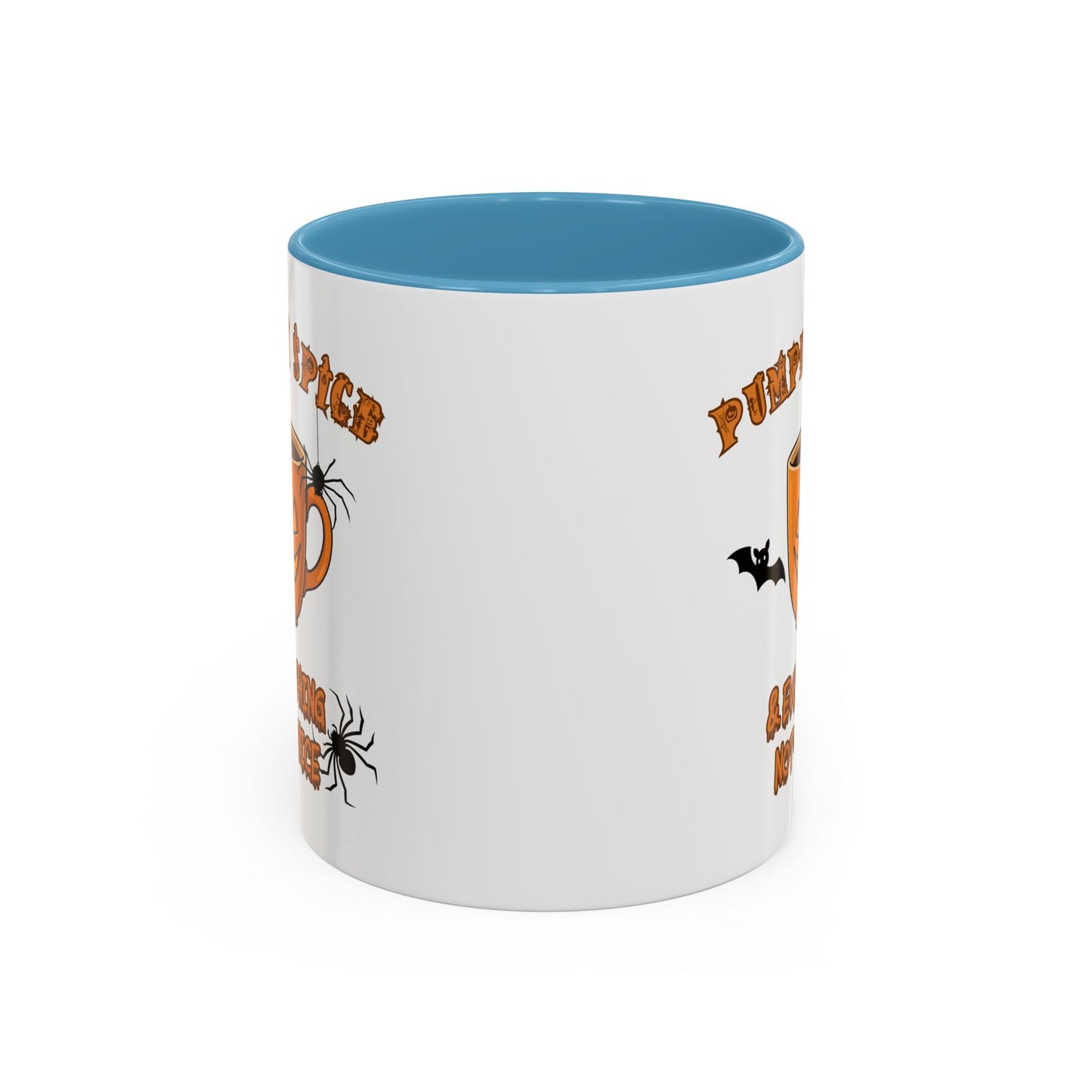 Halloween Pumpkin Spice Coffee Mug, Spooky Gift for Fall, Black Handle, Autumn Decor, Seasonal Coffee Cup