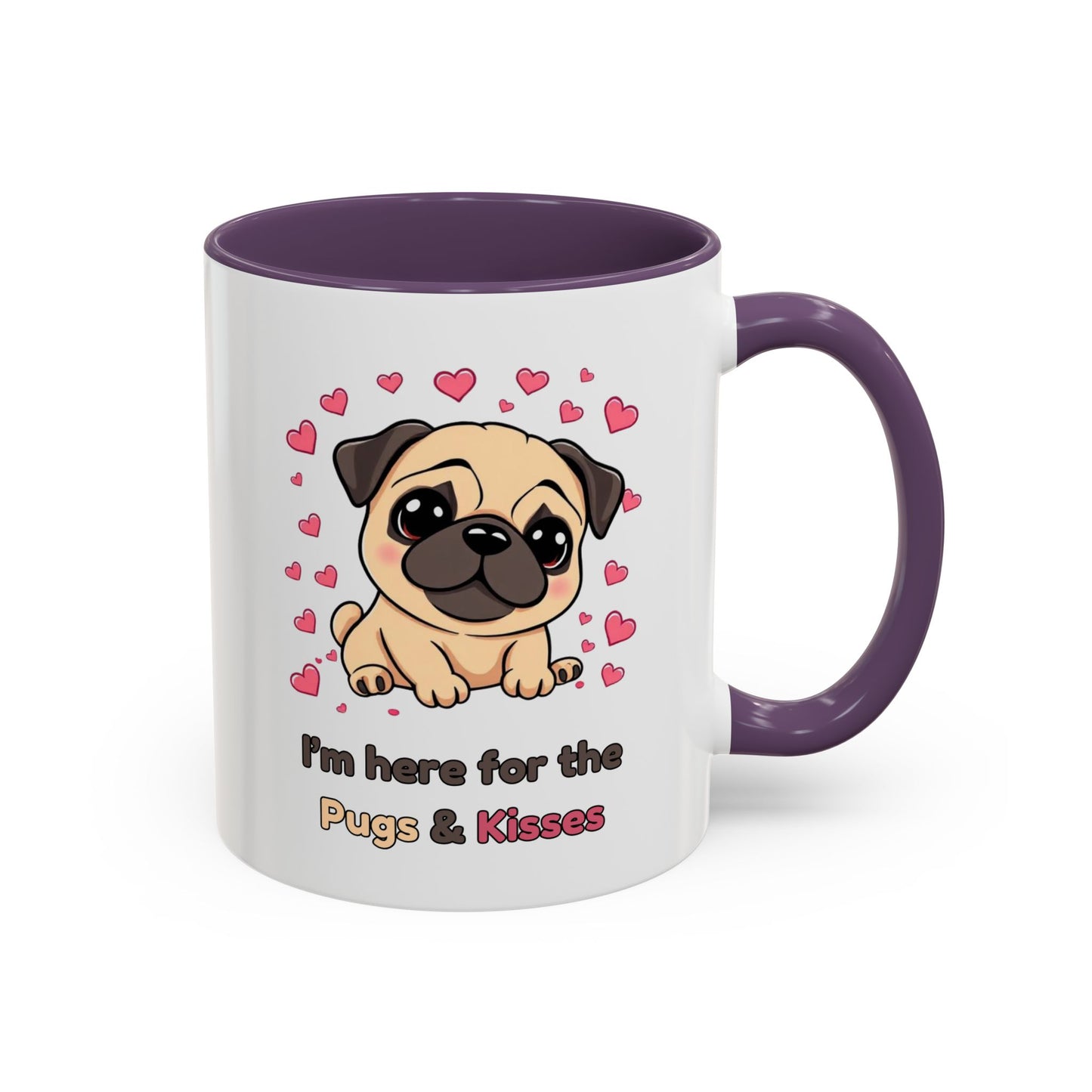 Cute Pug Accent Coffee Mug | Perfect Gift for Dog Lovers, Valentine's Day, Pet Owners, Home Decor, Funny Mug