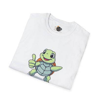 Shell Yeah! Unisex Softstyle T-Shirt, Cute Turtle Tee, Animal Lover Apparel, Gift for Kids and Adults, Fun Summer Shirt, Cartoon Graphic Tee