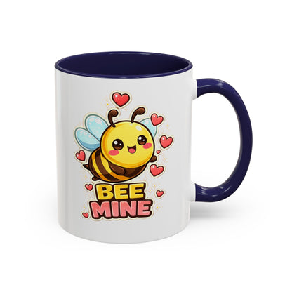 Bee Mine Accent Coffee Mug — Cute Valentine Bee Design