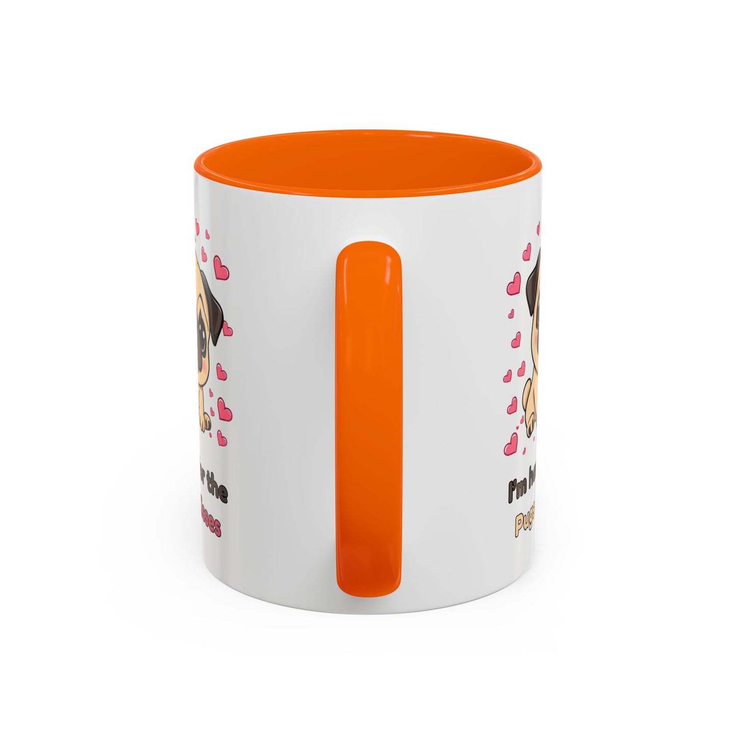 Cute Pug Accent Coffee Mug | Perfect Gift for Dog Lovers, Valentine's Day, Pet Owners, Home Decor, Funny Mug