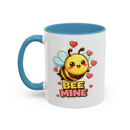 Bee Mine Accent Coffee Mug — Cute Valentine Bee Design