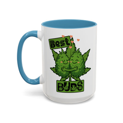 Best Buds Accent Coffee Mug, Cute Plant Mug, Gift for Plant Lovers, Pothead Gifts, Cannabusiness Mug