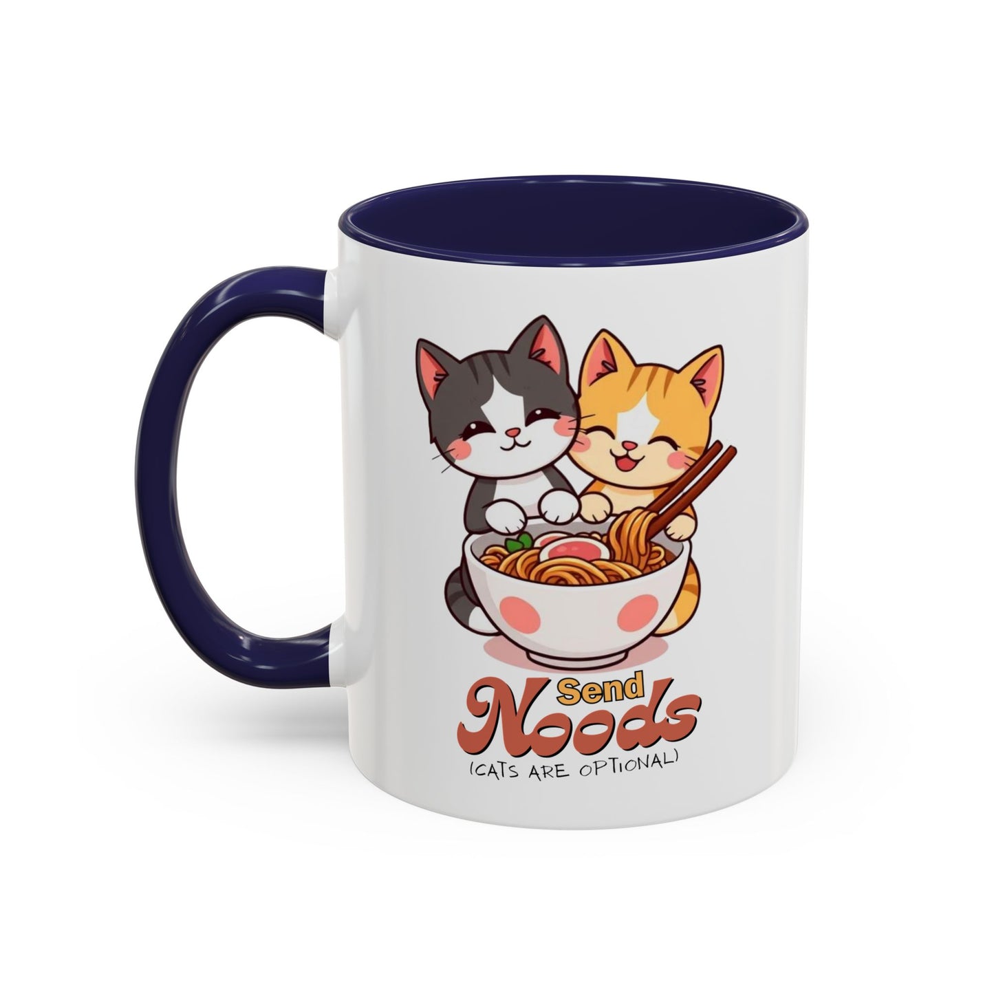 Cute Cat-Themed Coffee Mug, Send Noods Mug, Fun Gift for Cat Lovers, Unique Kitchen Decor, Perfect for Birthdays or Holidays