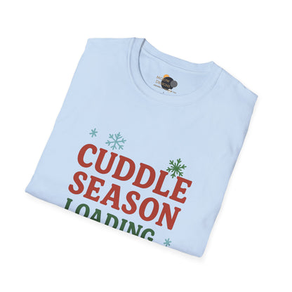 Cuddle Season Loading T-Shirt — Cozy Holiday Graphic Tee Christmas