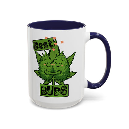 Best Buds Accent Coffee Mug, Cute Plant Mug, Gift for Plant Lovers, Pothead Gifts, Cannabusiness Mug