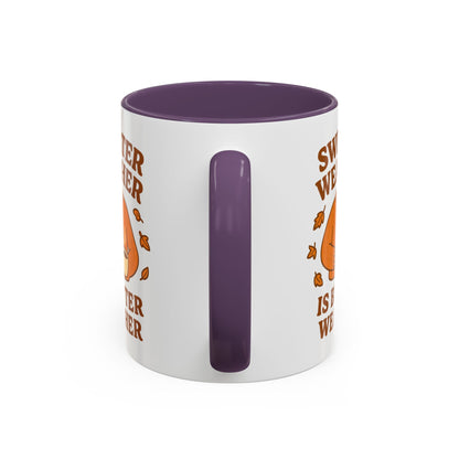 Cozy Fall Mug with Sweater Weather Design, Autumn Coffee Mug, Cute Gift for Pumpkin Spice Lovers, Hot Chocolate, Thanksgiving, Fall Decor
