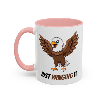 Just Winging It Coffee Mug - Fun Eagle Design, Motivational Mug, Perfect for Gifts, Coffee Lovers, Home Office, Quirky Drinkware