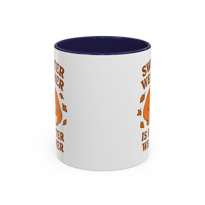 Cozy Fall Mug with Sweater Weather Design, Autumn Coffee Mug, Cute Gift for Pumpkin Spice Lovers, Hot Chocolate, Thanksgiving, Fall Decor