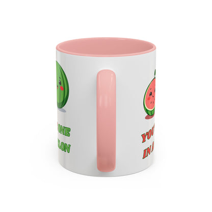 Cute Watermelon Coffee Mug - You're One in a Melon, Gift for Fruit Lovers, Summer Vibes, Inspirational Mug, Kitchen Decor