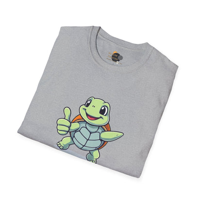 Shell Yeah! Unisex Softstyle T-Shirt, Cute Turtle Tee, Animal Lover Apparel, Gift for Kids and Adults, Fun Summer Shirt, Cartoon Graphic Tee