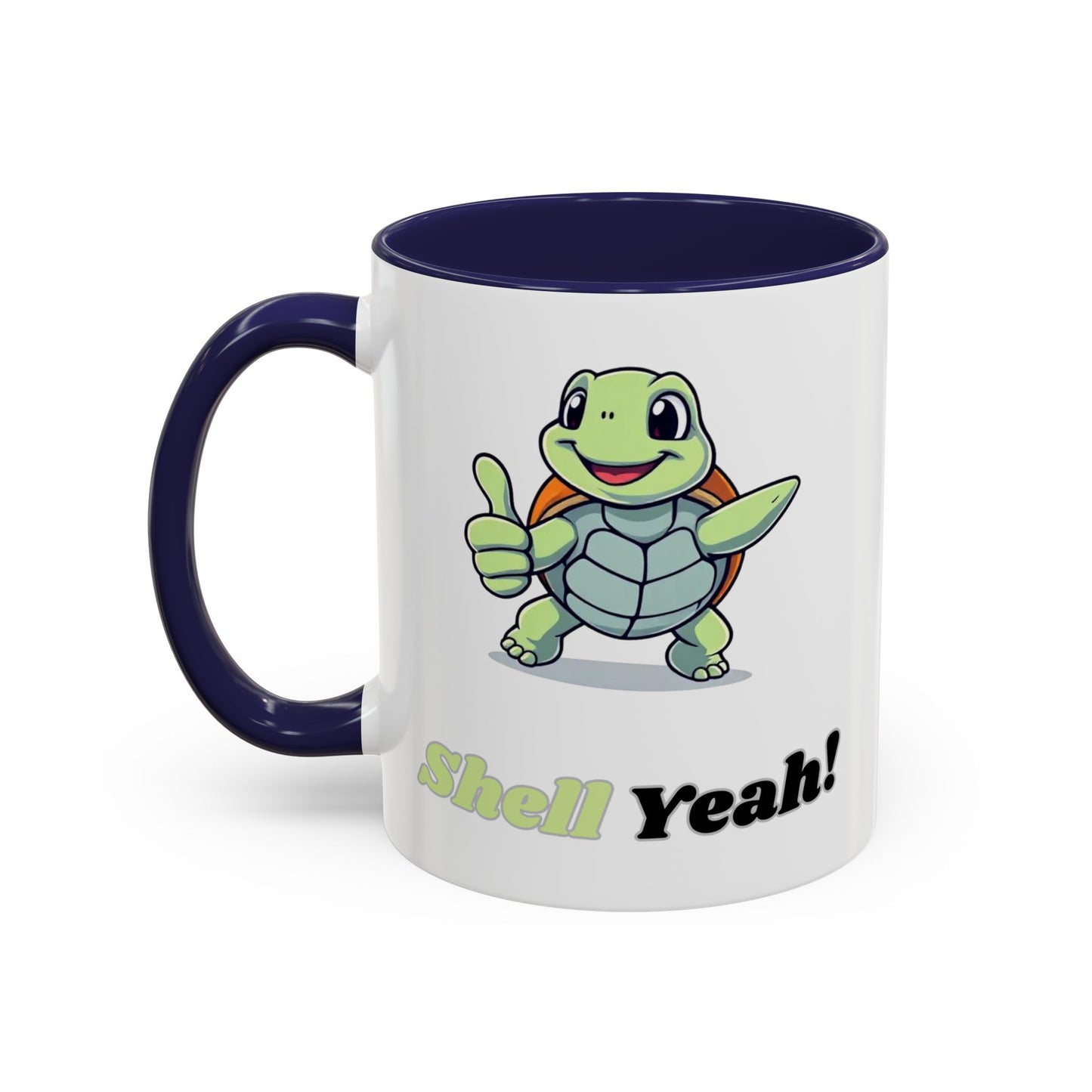 Cheerful Coffee Mug, Shell Yeah! Turtle Mug, Fun Gift for Kids, Cute Kitchen Decor, Positive Vibe Cup, Animal Lover Gift