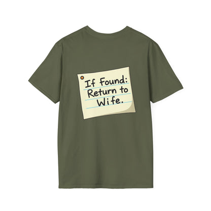 Return To Wife T-Shirt, Funny Husband Shirt, Gift for Him, Humor Apparel, Quirky Tee, Anniversary Present, Casual Wear