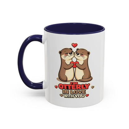 I'm Otterly in Love Accent Coffee Mug — Cute Otter Coffee Cup for Animal Lovers, Valentines Day