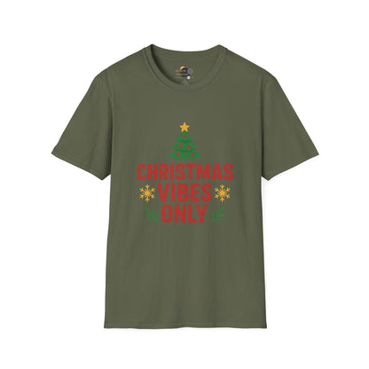 Christmas Vibes Only T-Shirt — Holiday Tree Graphic Tee