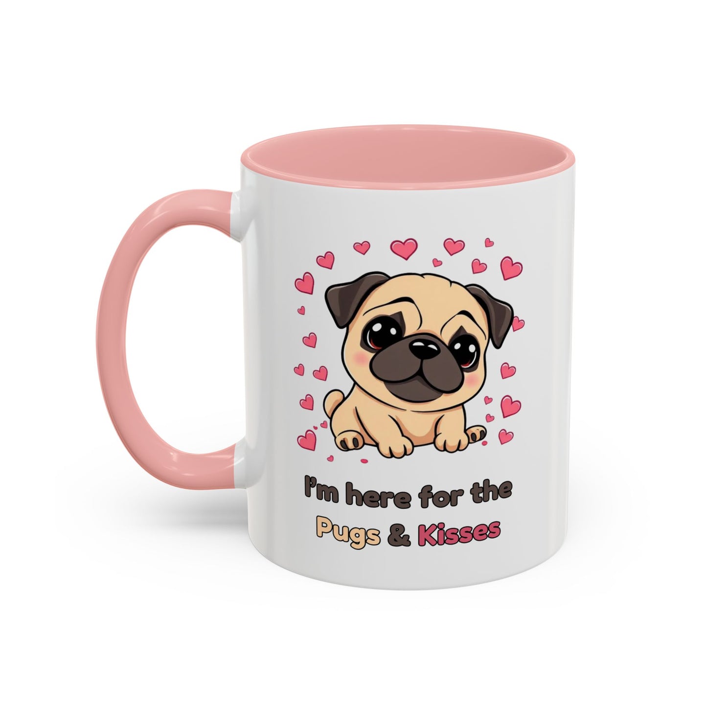 Cute Pug Accent Coffee Mug | Perfect Gift for Dog Lovers, Valentine's Day, Pet Owners, Home Decor, Funny Mug