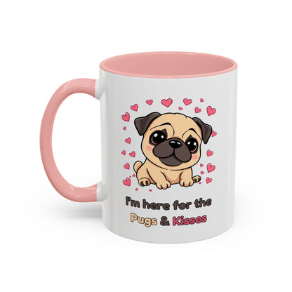Cute Pug Accent Coffee Mug | Perfect Gift for Dog Lovers, Valentine's Day, Pet Owners, Home Decor, Funny Mug