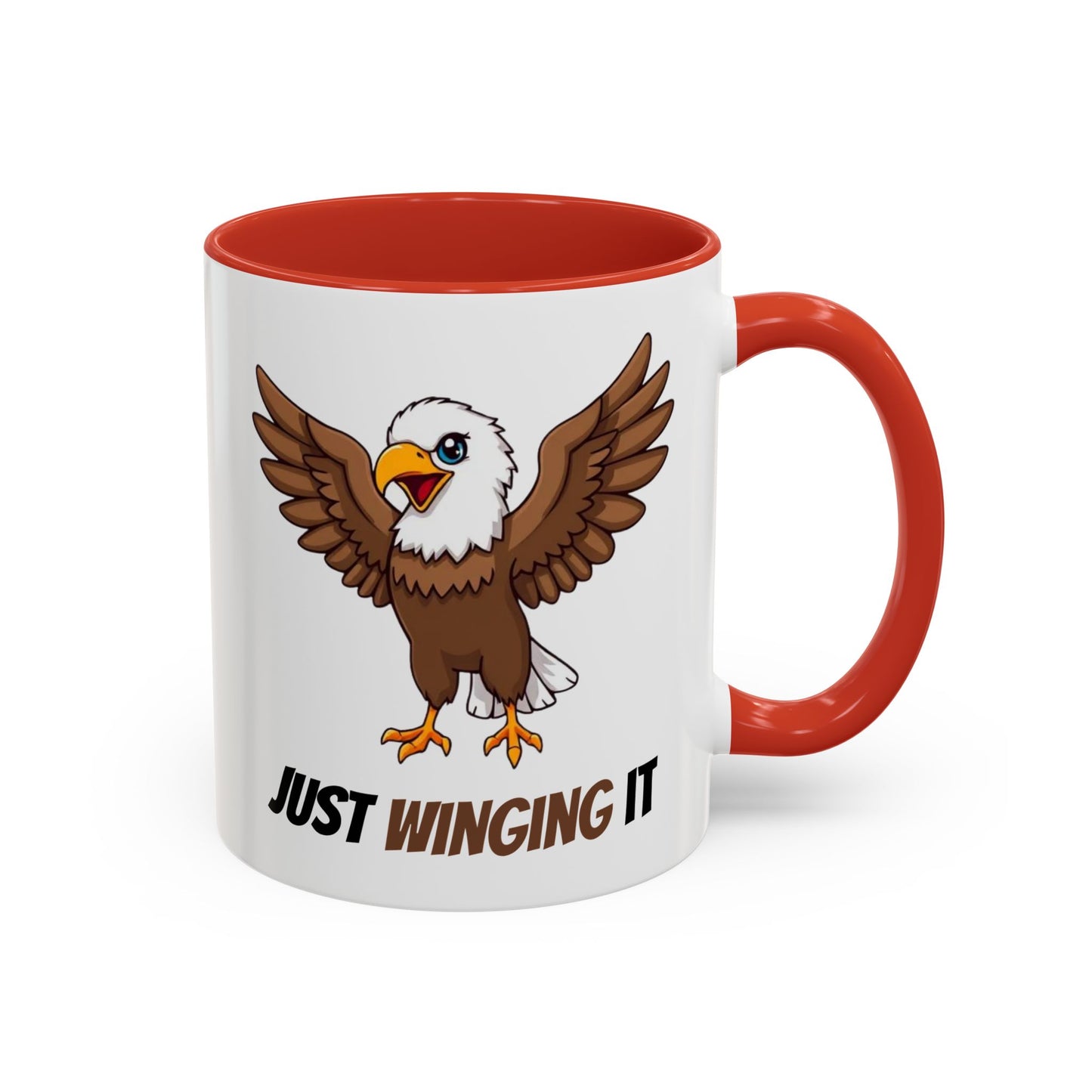 Just Winging It Coffee Mug - Fun Eagle Design, Motivational Mug, Perfect for Gifts, Coffee Lovers, Home Office, Quirky Drinkware