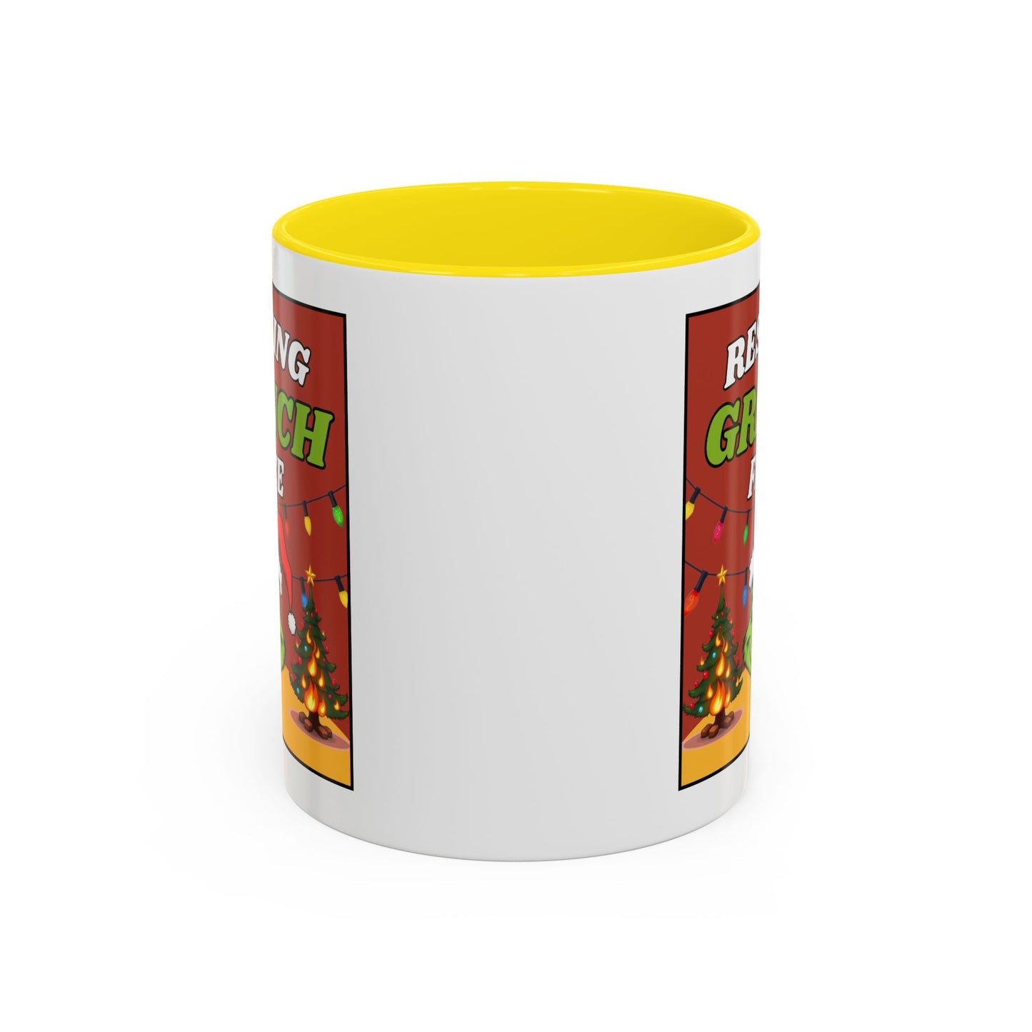 Resting Grinch Face Coffee Mug — Holiday Funny Christmas Mug