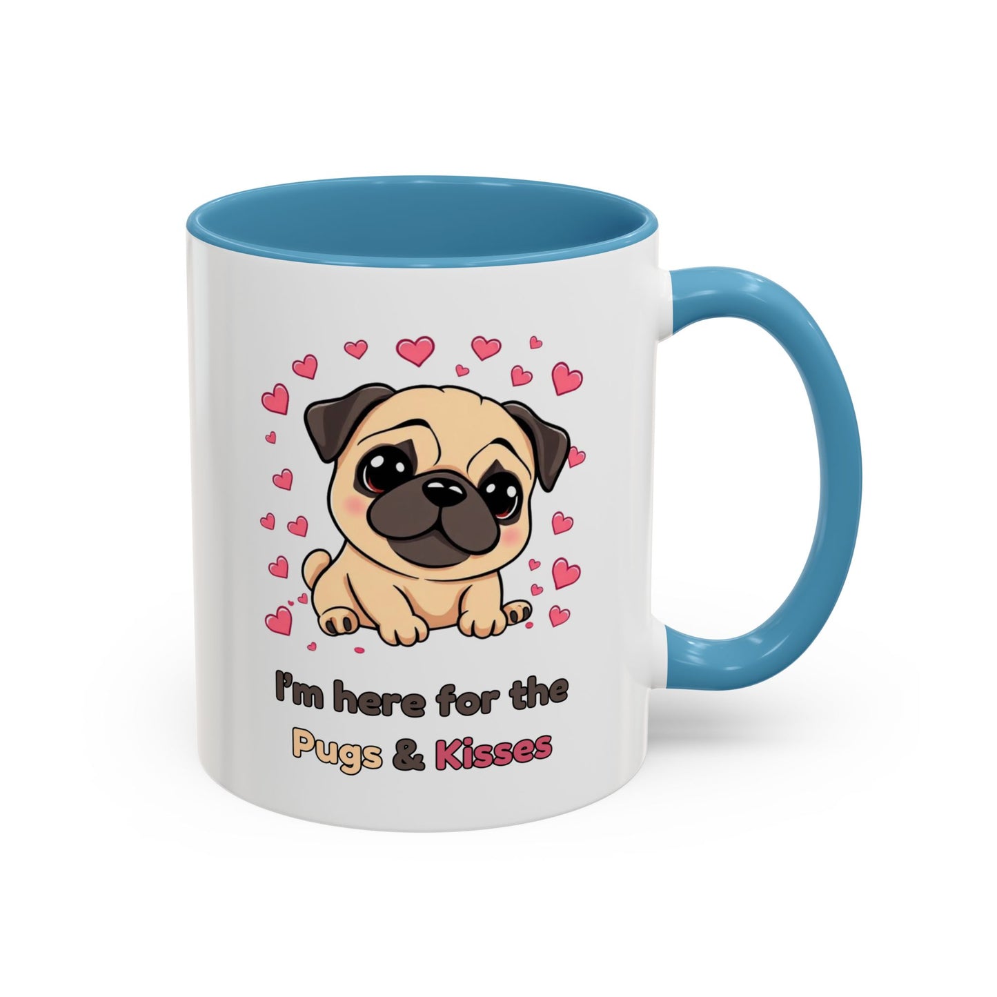 Cute Pug Accent Coffee Mug | Perfect Gift for Dog Lovers, Valentine's Day, Pet Owners, Home Decor, Funny Mug