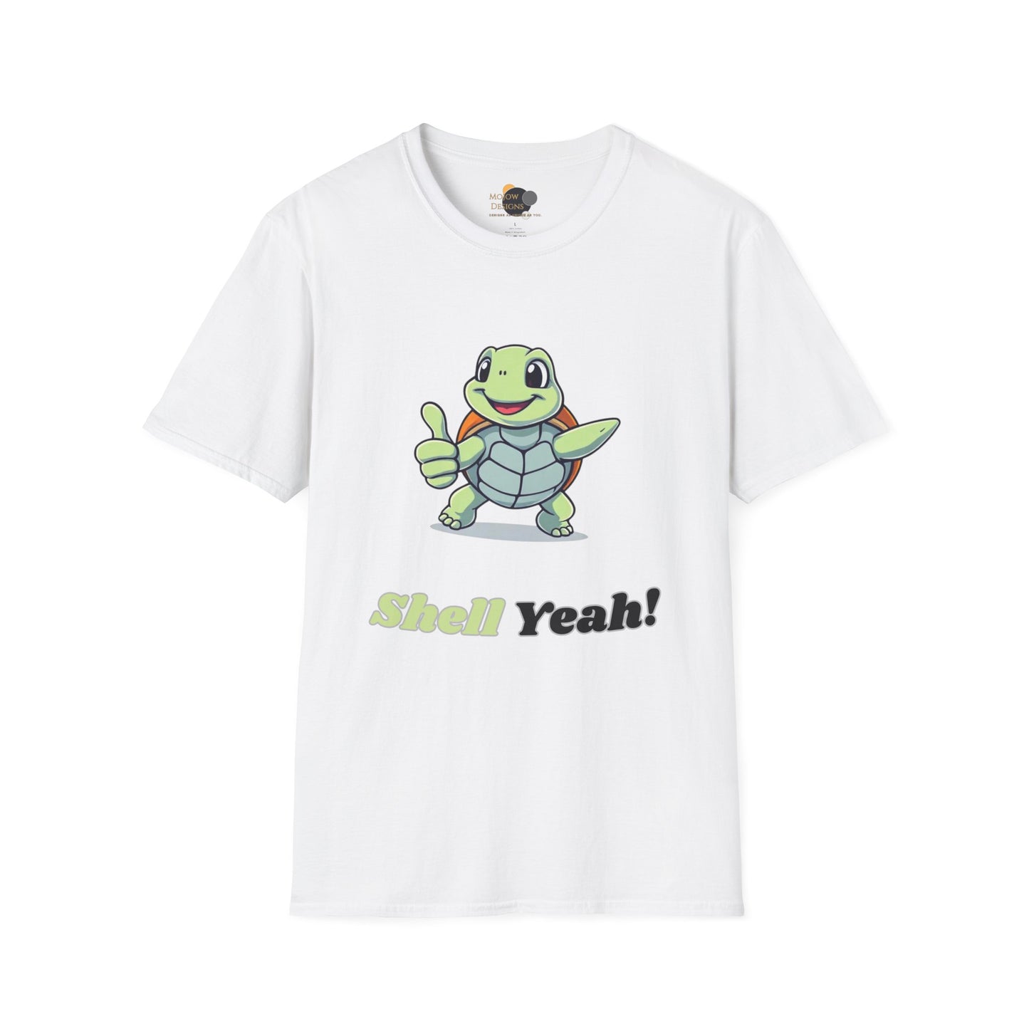 Shell Yeah! Unisex Softstyle T-Shirt, Cute Turtle Tee, Animal Lover Apparel, Gift for Kids and Adults, Fun Summer Shirt, Cartoon Graphic Tee