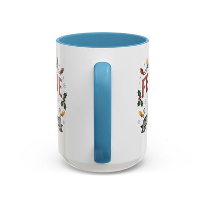 Festive AF Coffee Mug — Holiday Lights & 'And Fantastic' Design Christmas (11/15oz)