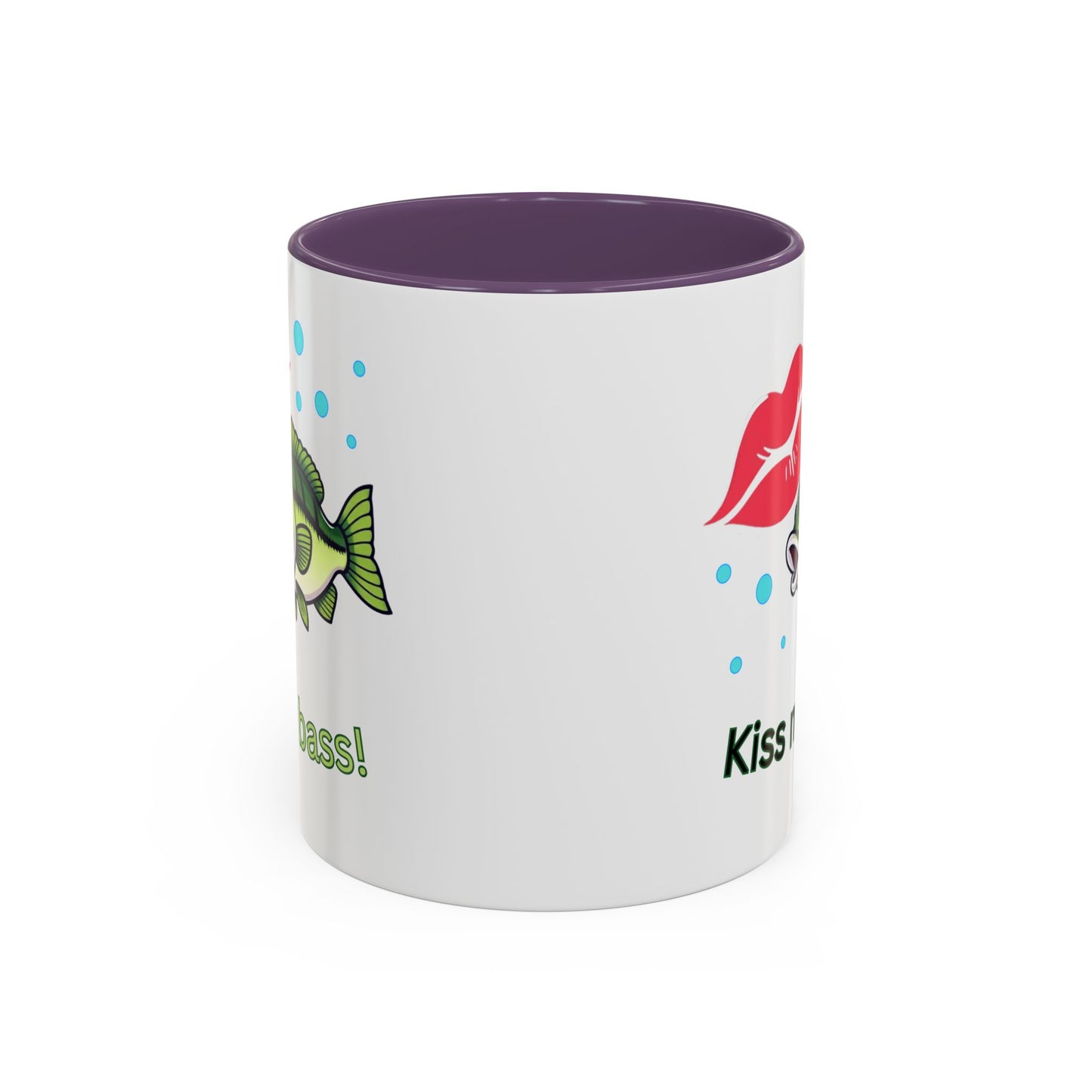 Funny Fishing Mug, Kiss My Bass Coffee Cup, Great for Anglers, Unique Gift for Dad, Humorous Fishing Lover Present, 11oz