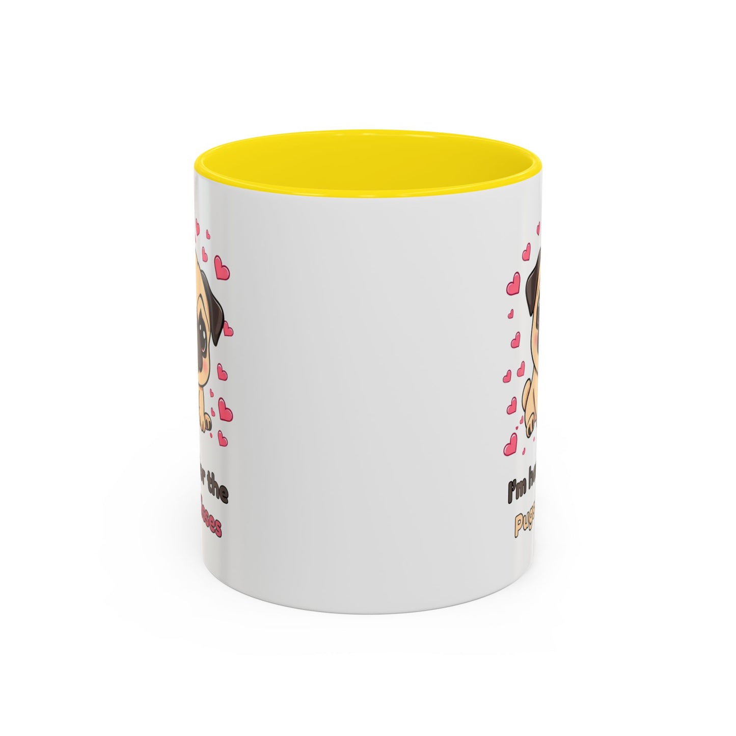 Cute Pug Accent Coffee Mug | Perfect Gift for Dog Lovers, Valentine's Day, Pet Owners, Home Decor, Funny Mug