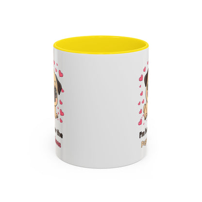Cute Pug Accent Coffee Mug | Perfect Gift for Dog Lovers, Valentine's Day, Pet Owners, Home Decor, Funny Mug