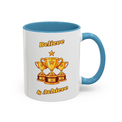Award-Winning Coffee Mug, Believe & Achieve Cup, Motivational Gift for Winners, Sports, Achievements, Graduation
