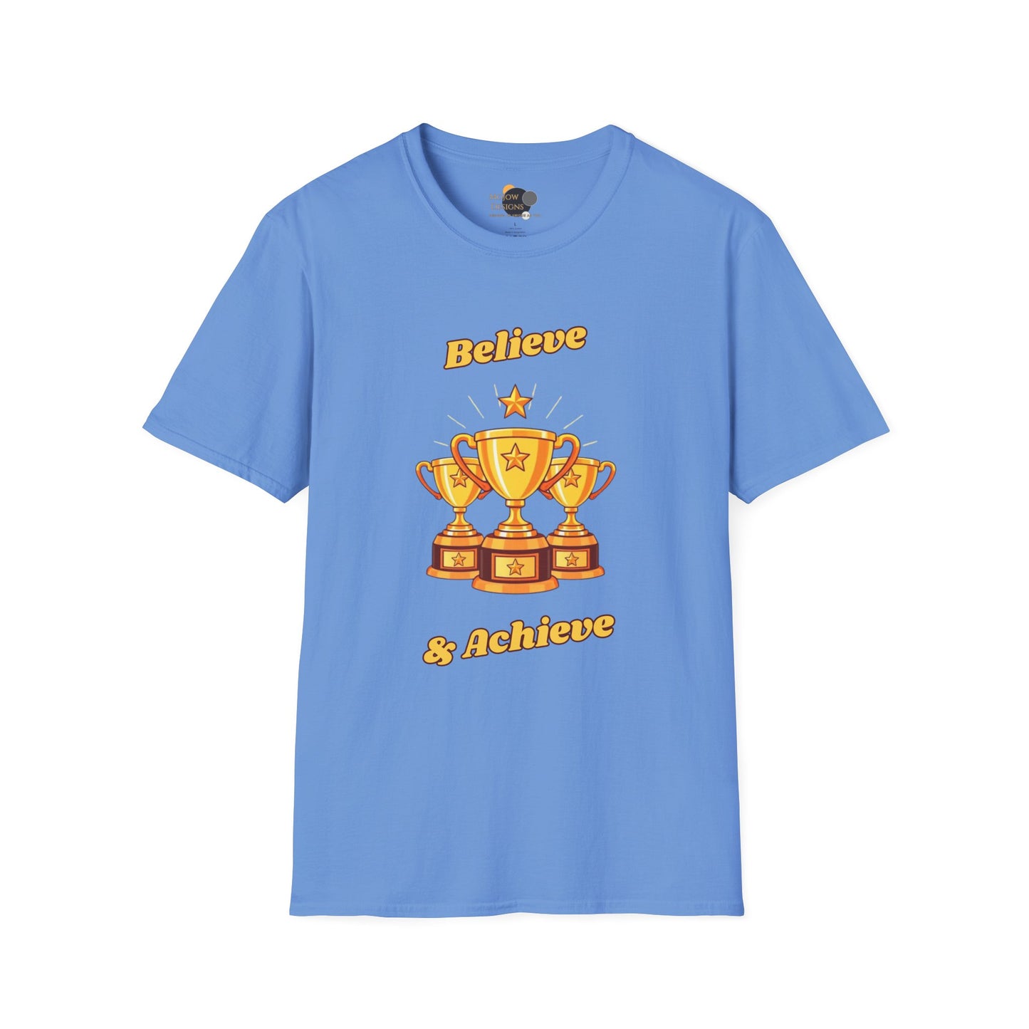 Believe & Achieve Motivational T-Shirt, Unisex Casual Tee, Perfect for Achievers, Gift for Graduations, Sports Events, or Daily Inspiration
