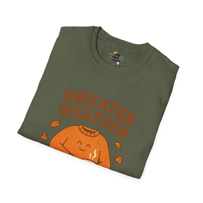 Cozy Fall T-Shirt - "Sweater Weather is Better Weather" - Unisex Softstyle Tee, Autumn Apparel, Gift for Friends, Perfect for Thanksgiving, Fall
