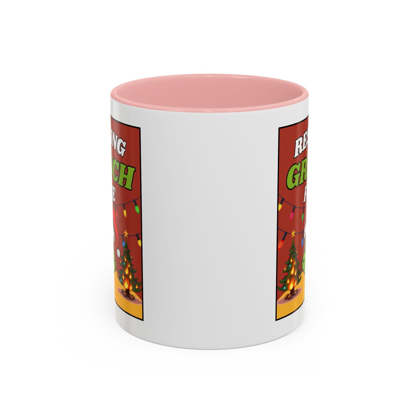 Resting Grinch Face Coffee Mug — Holiday Funny Christmas Mug