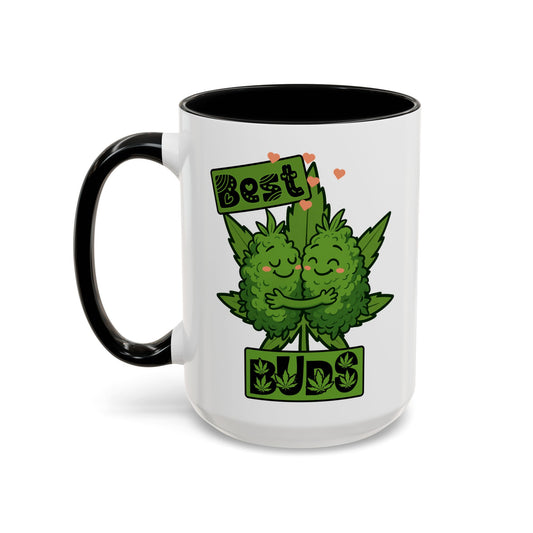 Best Buds Accent Coffee Mug, Cute Plant Mug, Gift for Plant Lovers, Pothead Gifts, Cannabusiness Mug