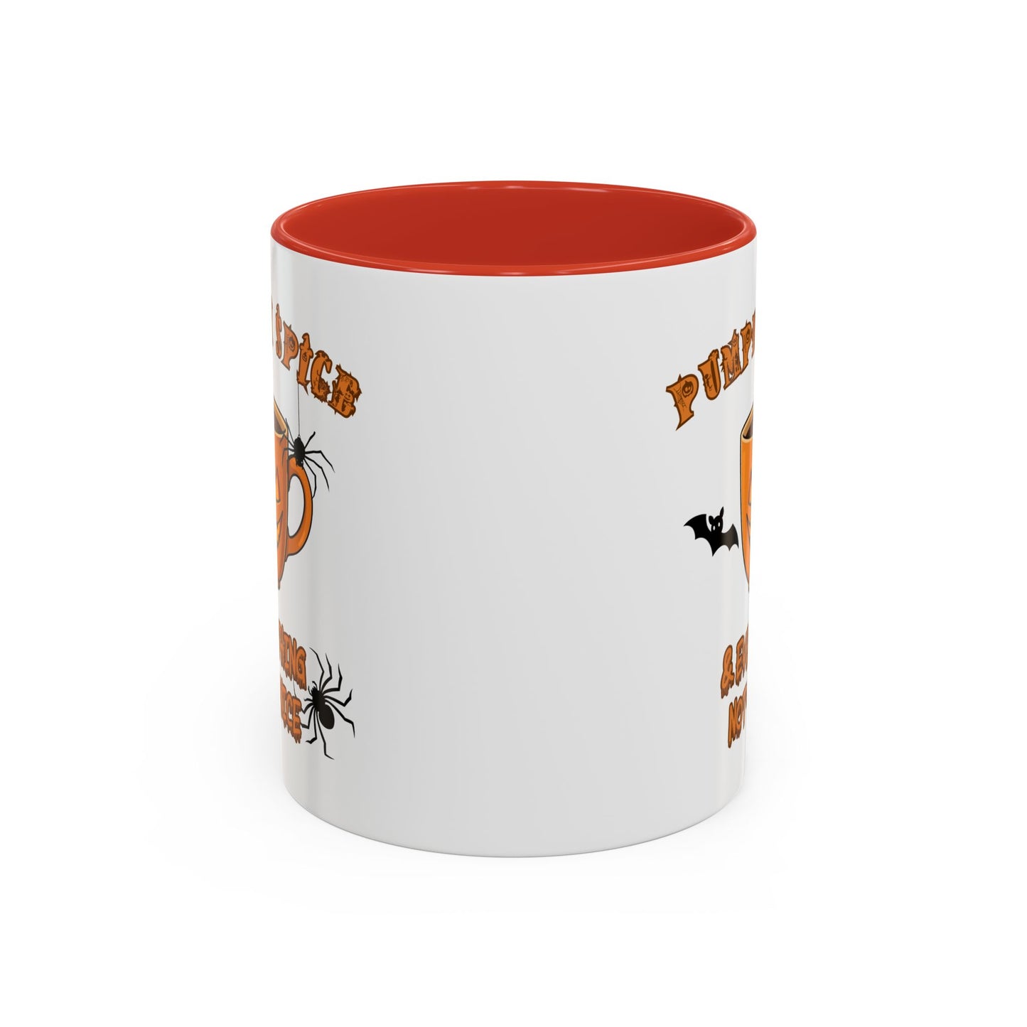 Halloween Pumpkin Spice Coffee Mug, Spooky Gift for Fall, Black Handle, Autumn Decor, Seasonal Coffee Cup