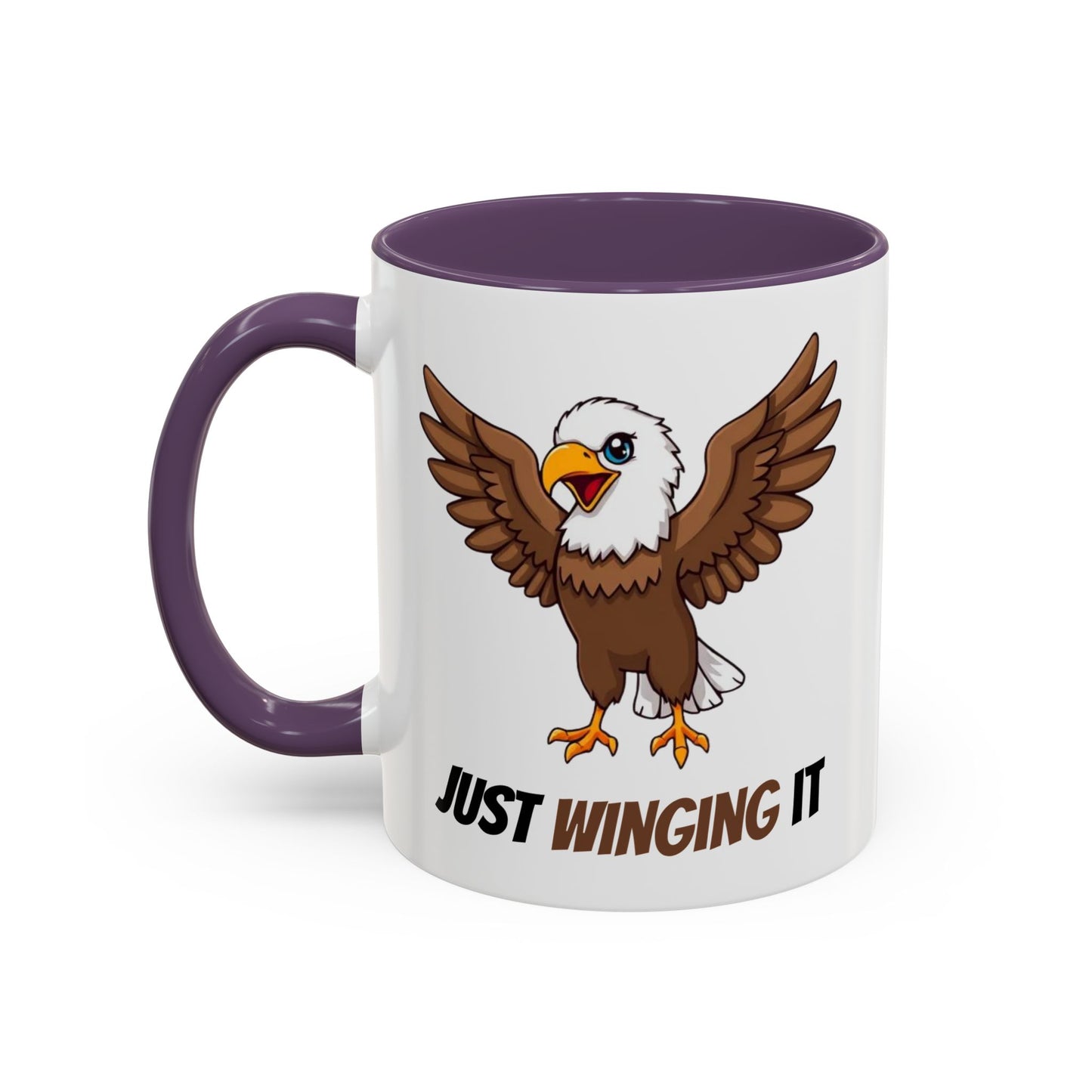 Just Winging It Coffee Mug - Fun Eagle Design, Motivational Mug, Perfect for Gifts, Coffee Lovers, Home Office, Quirky Drinkware