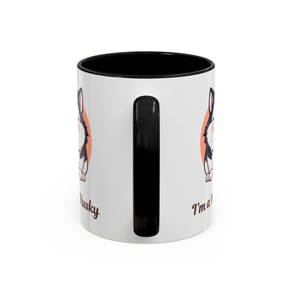 Cute Husky Accent Coffee Mug - Perfect Gift for Dog Lovers, Pet Owners, Birthdays, and Coffee Enthusiasts