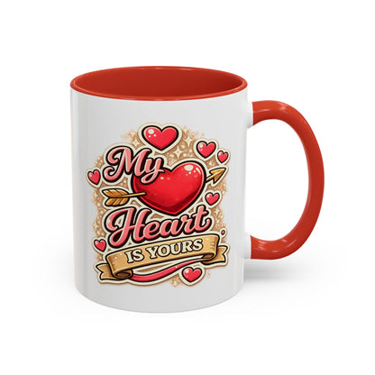 My Heart Is Yours Coffee Mug — Romantic Accent Mug for Valentine’s Day