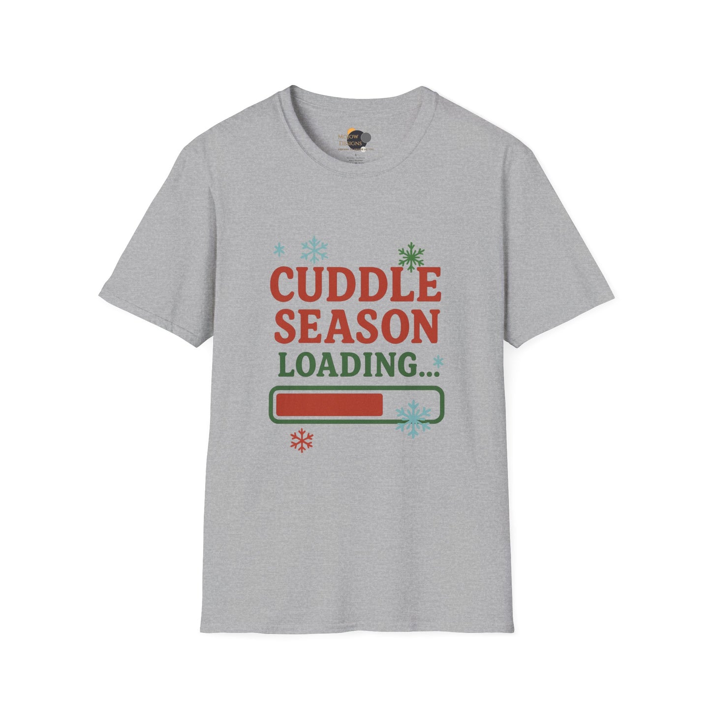 Cuddle Season Loading T-Shirt — Cozy Holiday Graphic Tee Christmas