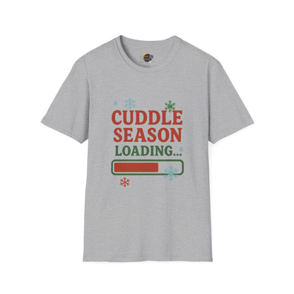 Cuddle Season Loading T-Shirt — Cozy Holiday Graphic Tee Christmas