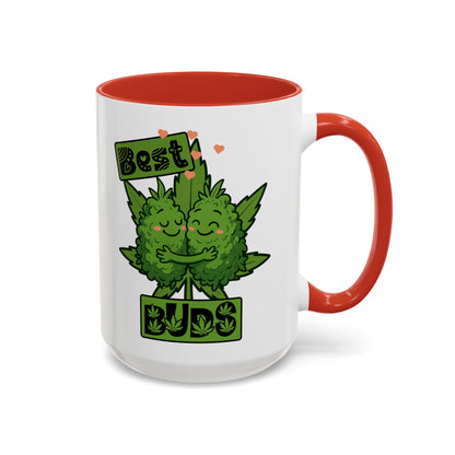 Best Buds Accent Coffee Mug, Cute Plant Mug, Gift for Plant Lovers, Pothead Gifts, Cannabusiness Mug