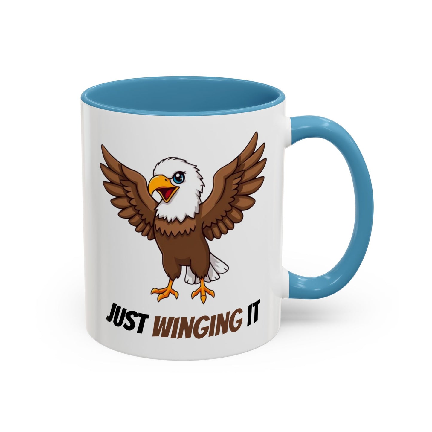 Just Winging It Coffee Mug - Fun Eagle Design, Motivational Mug, Perfect for Gifts, Coffee Lovers, Home Office, Quirky Drinkware