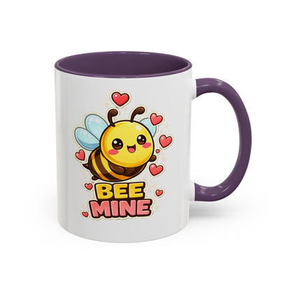 Bee Mine Accent Coffee Mug — Cute Valentine Bee Design