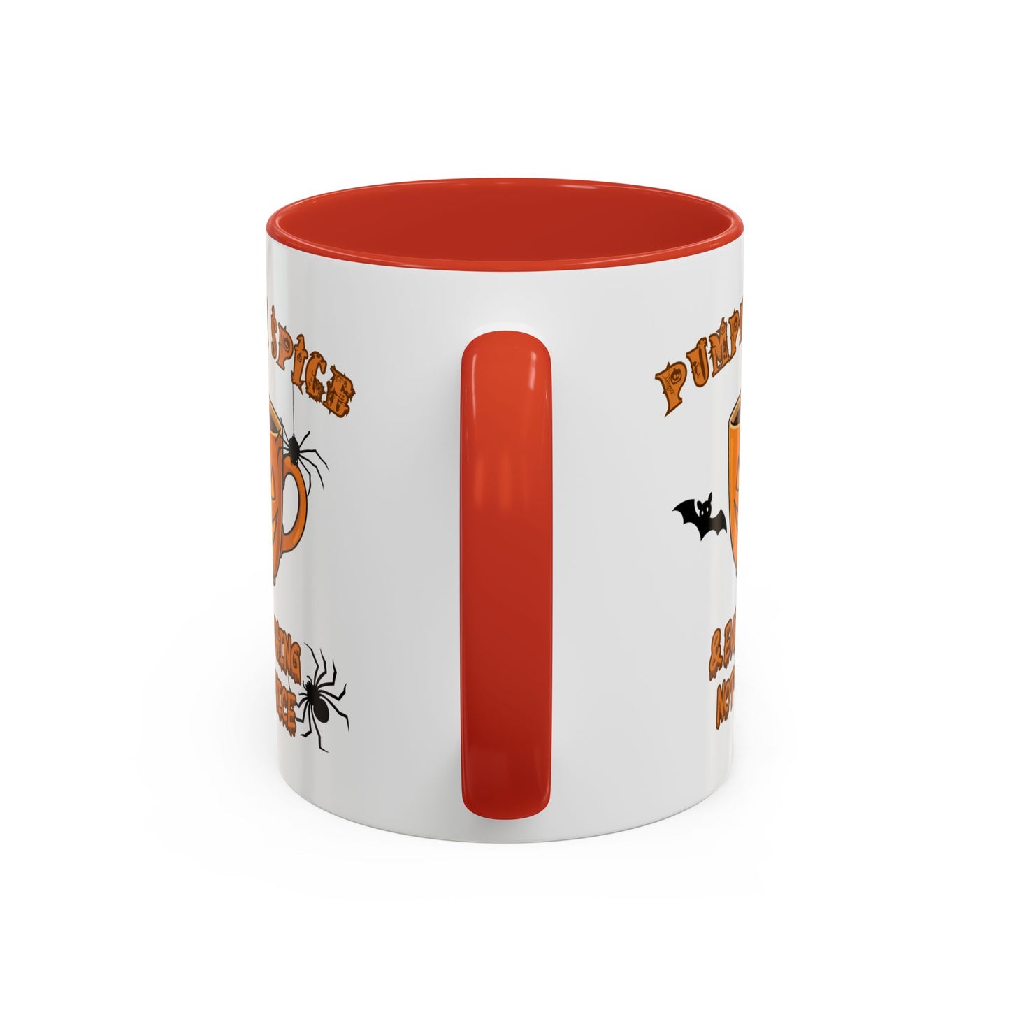 Halloween Pumpkin Spice Coffee Mug, Spooky Gift for Fall, Black Handle, Autumn Decor, Seasonal Coffee Cup
